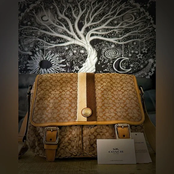 Vintage Y2K Coach Brown Signature Crossbody Bag messenger bag - Picture 13 of 17